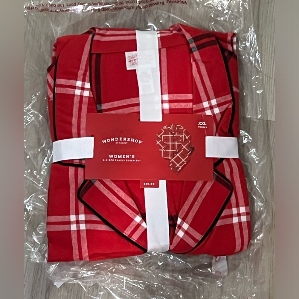 Women's Plaid Flannel Matching Pajama Set - Wondershop Red XXL NEW MSRP $30 - Picture 2 of 6